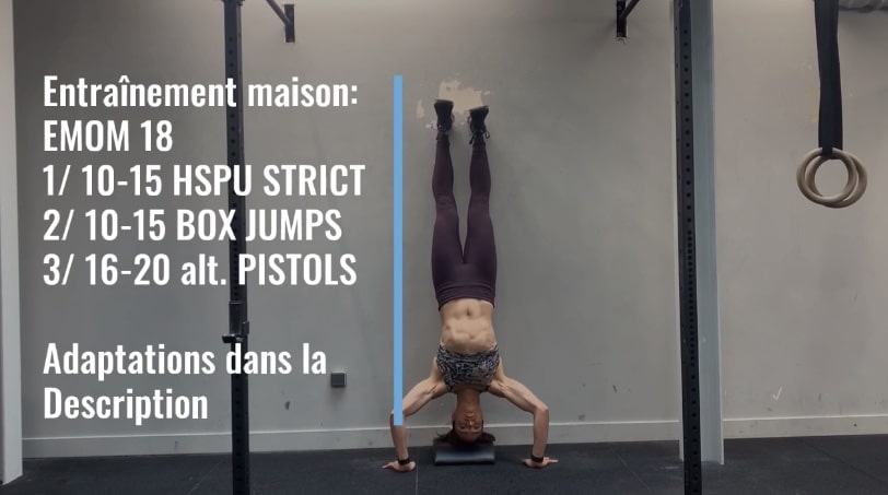 entrainement maison handstand push ups, box jumps, squats
